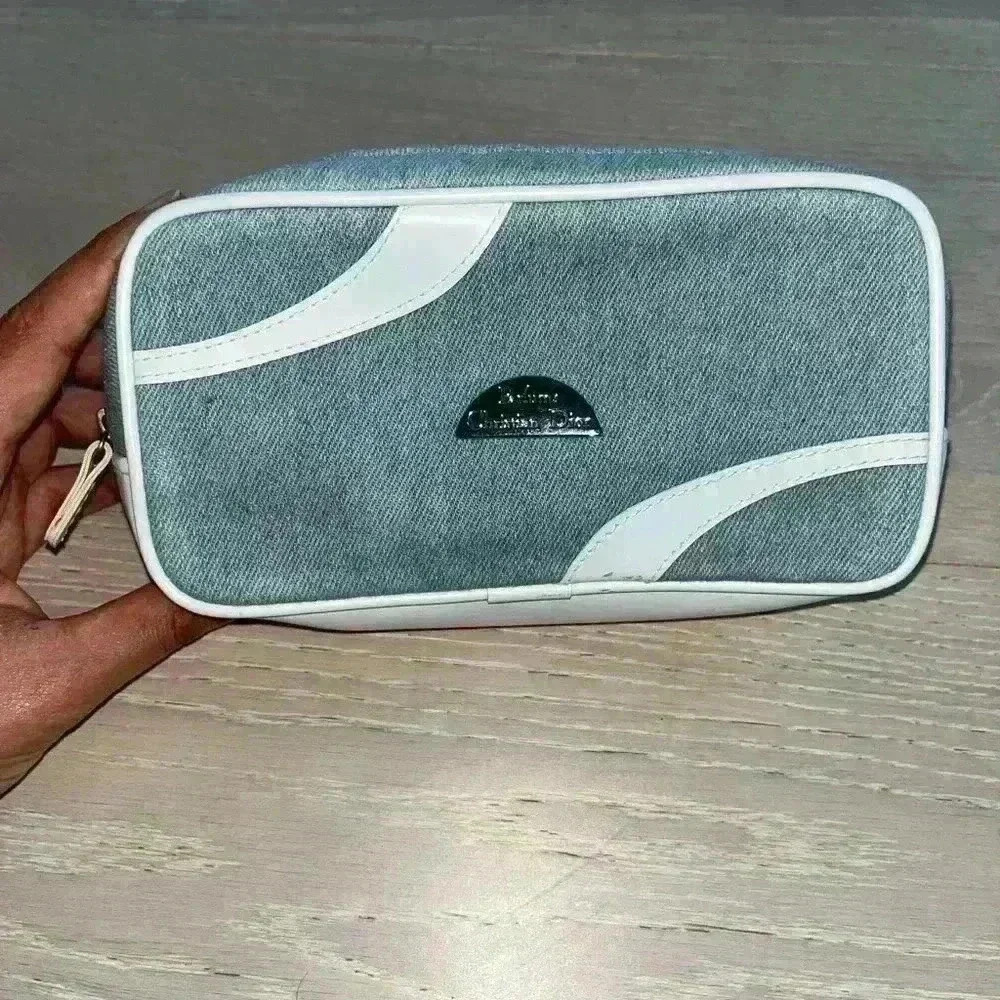 Dior Gray and White Cosmetic Pouch